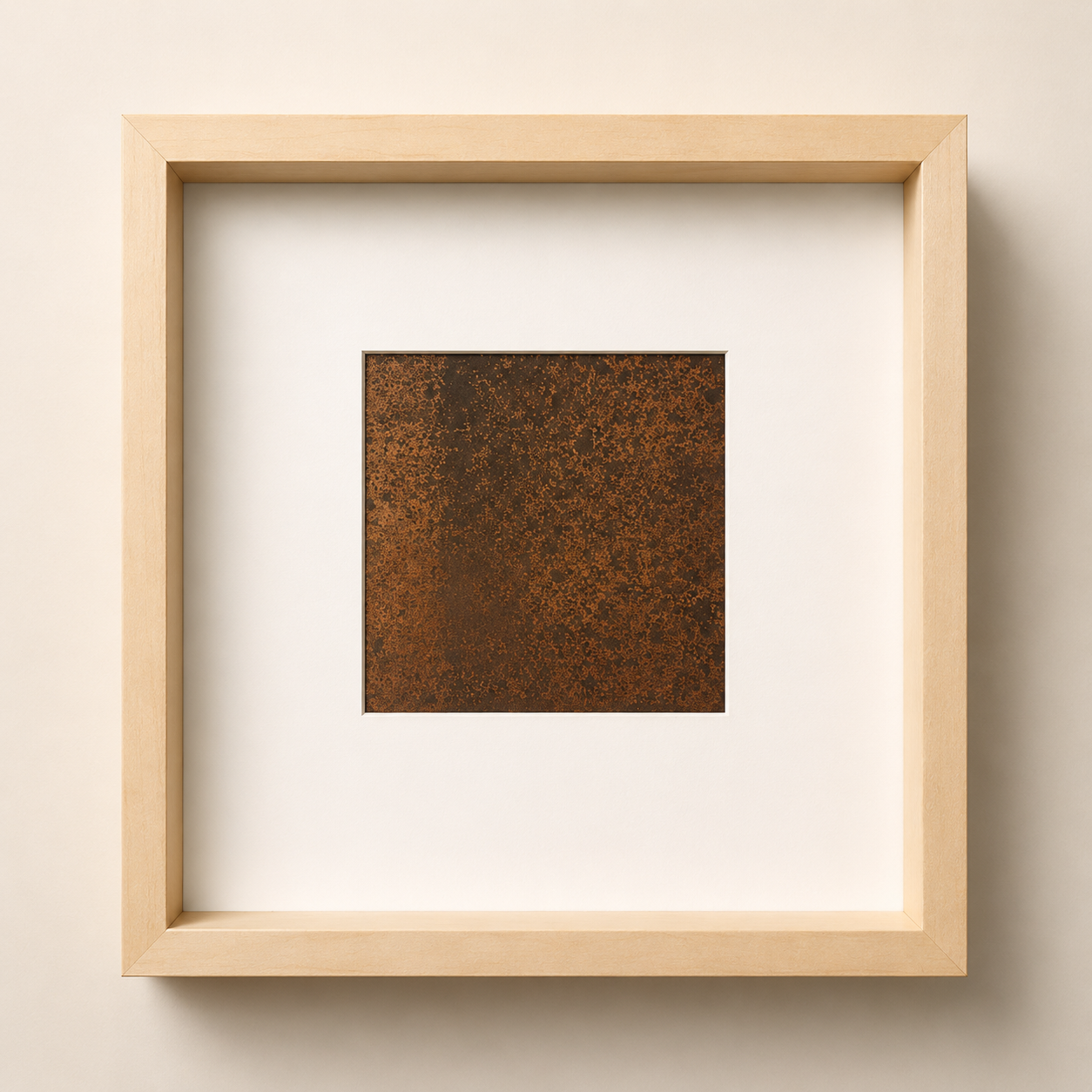 Framed winter copper plate artwork